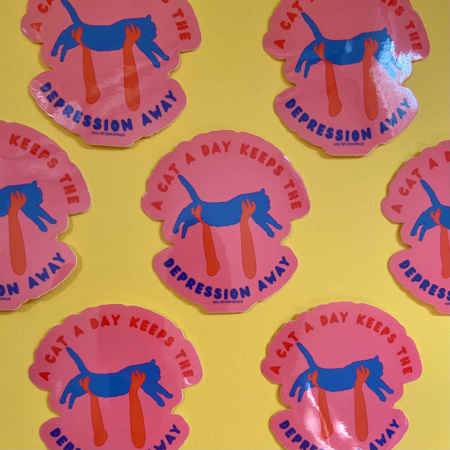 A cat a day keeps the depression away sticker