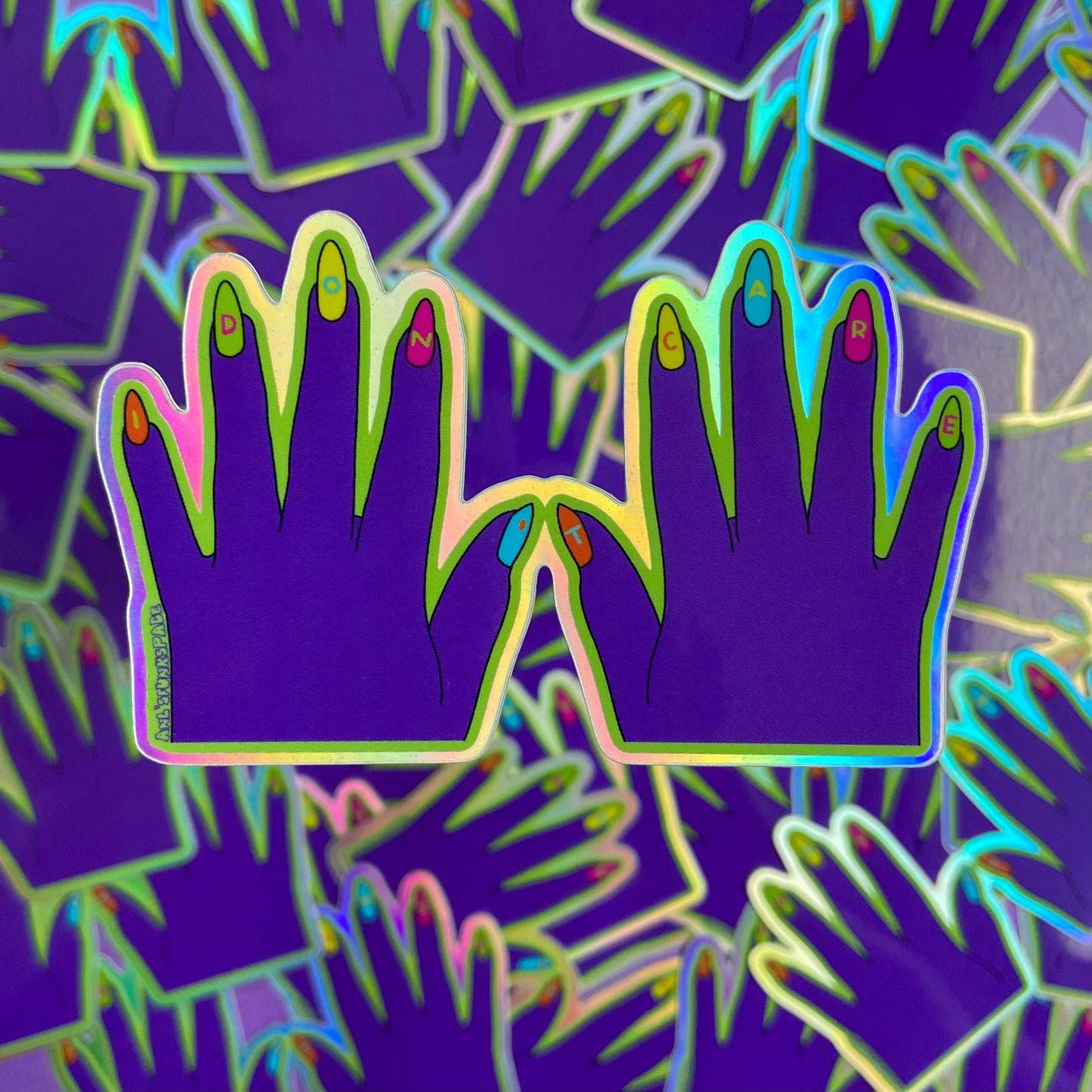 I don’t care nails sticker