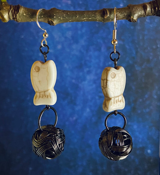 Skeleton fish earrings