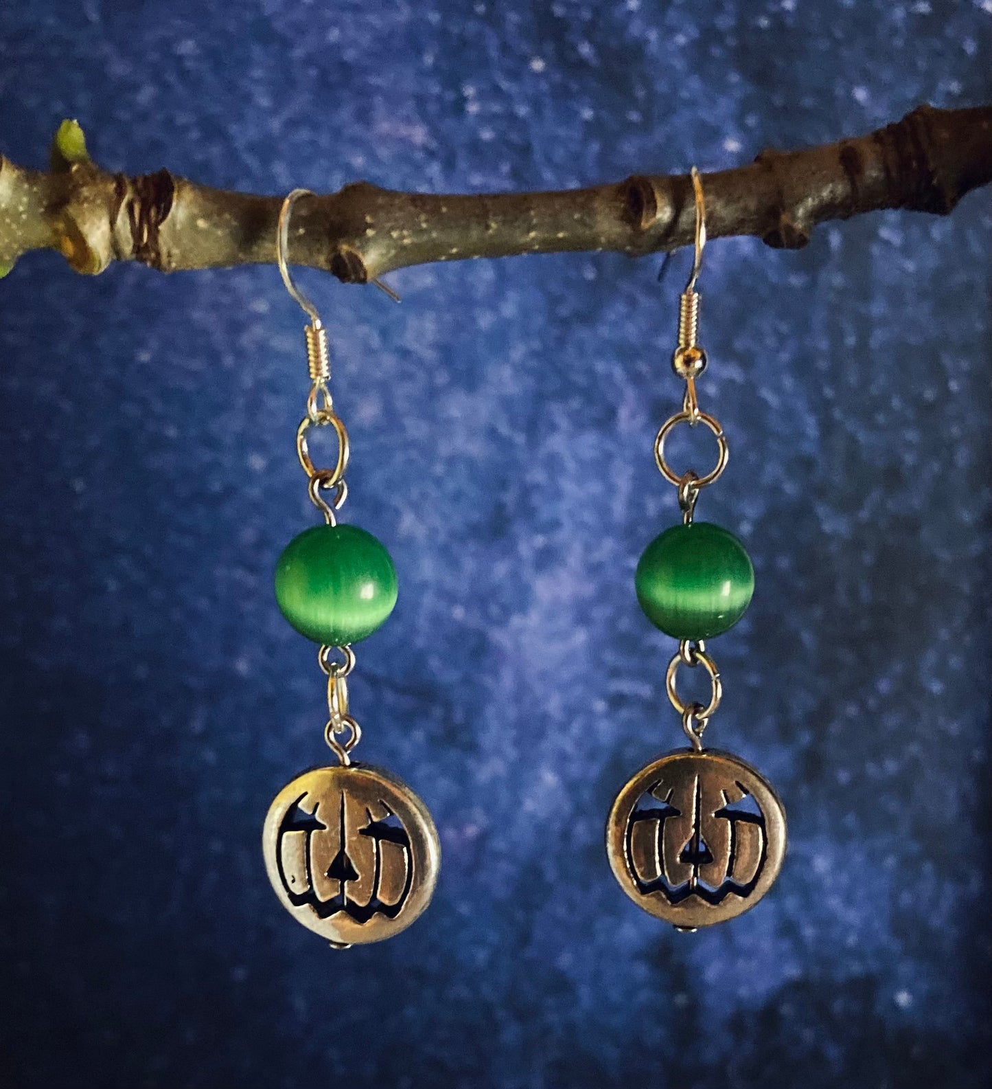 Metal pumpkin earrings