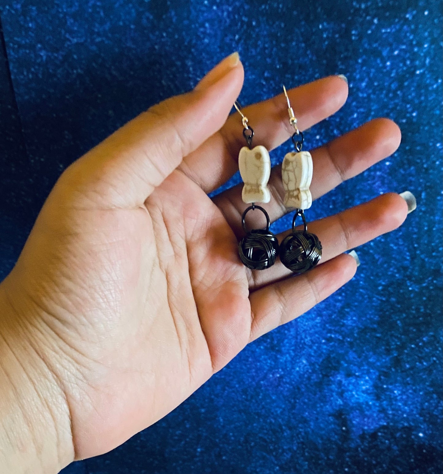 Skeleton fish earrings