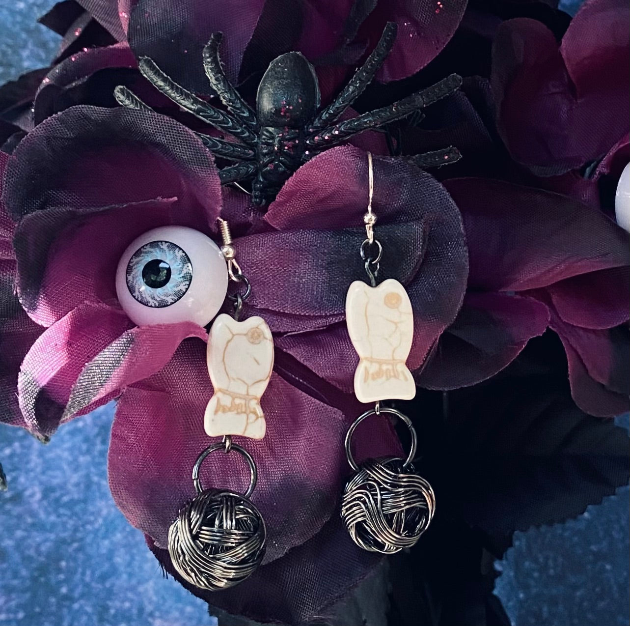 Skeleton fish earrings