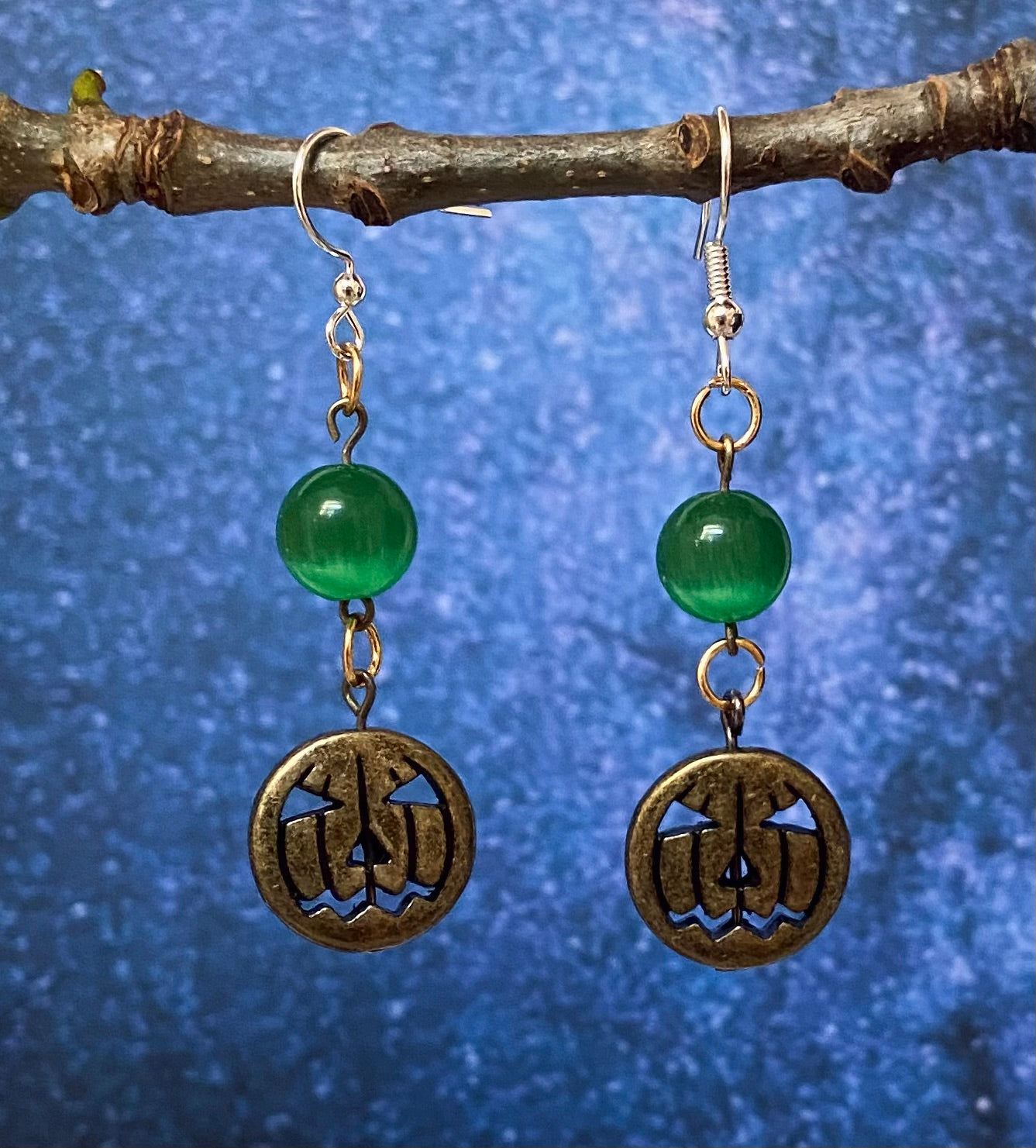 Metal pumpkin earrings