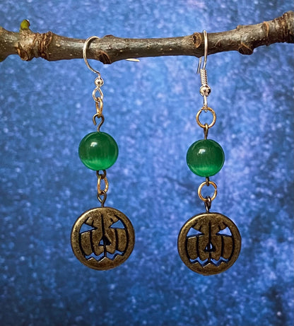 Metal pumpkin earrings