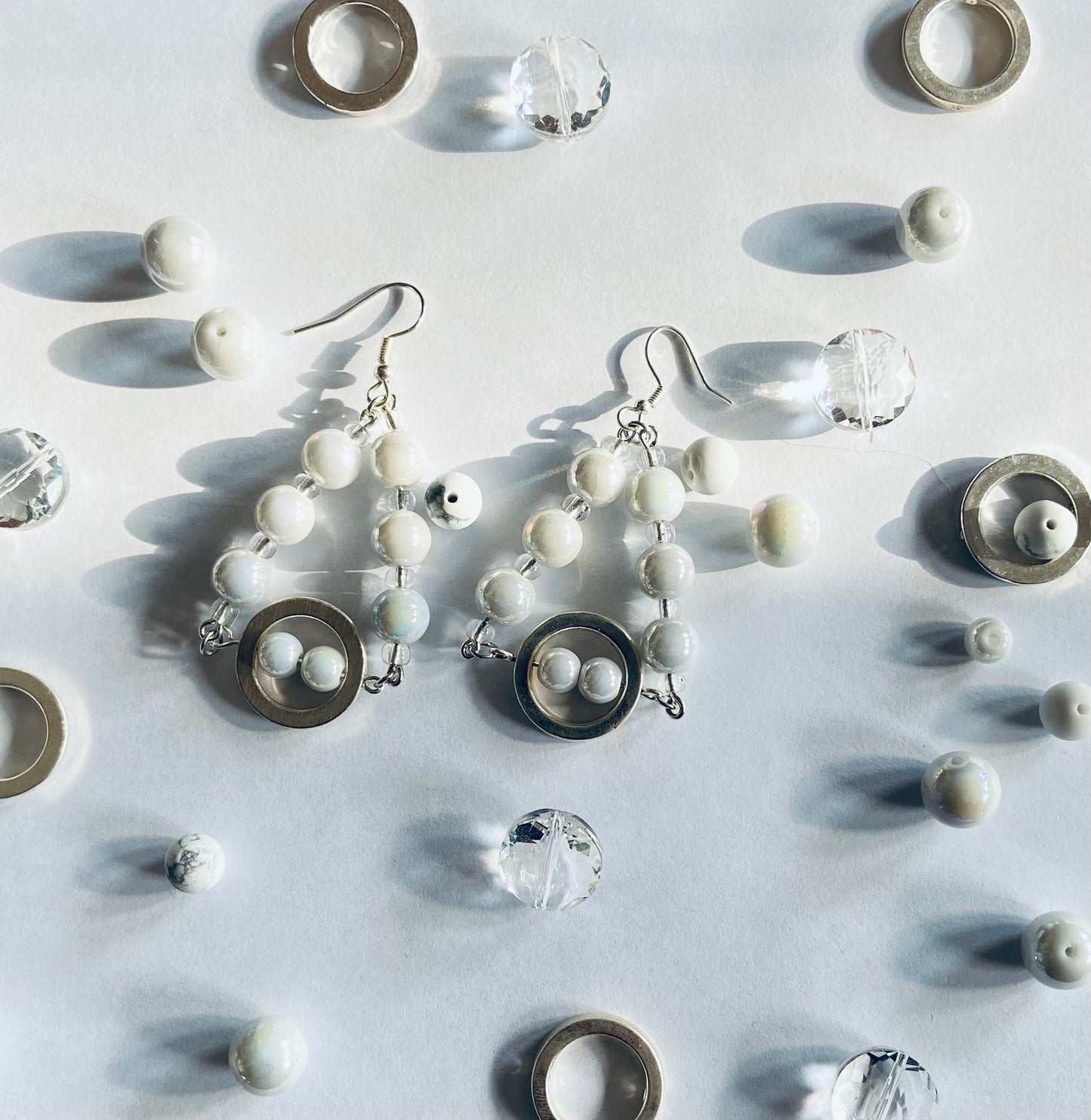 Glass pearl earrings