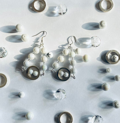 Glass pearl earrings