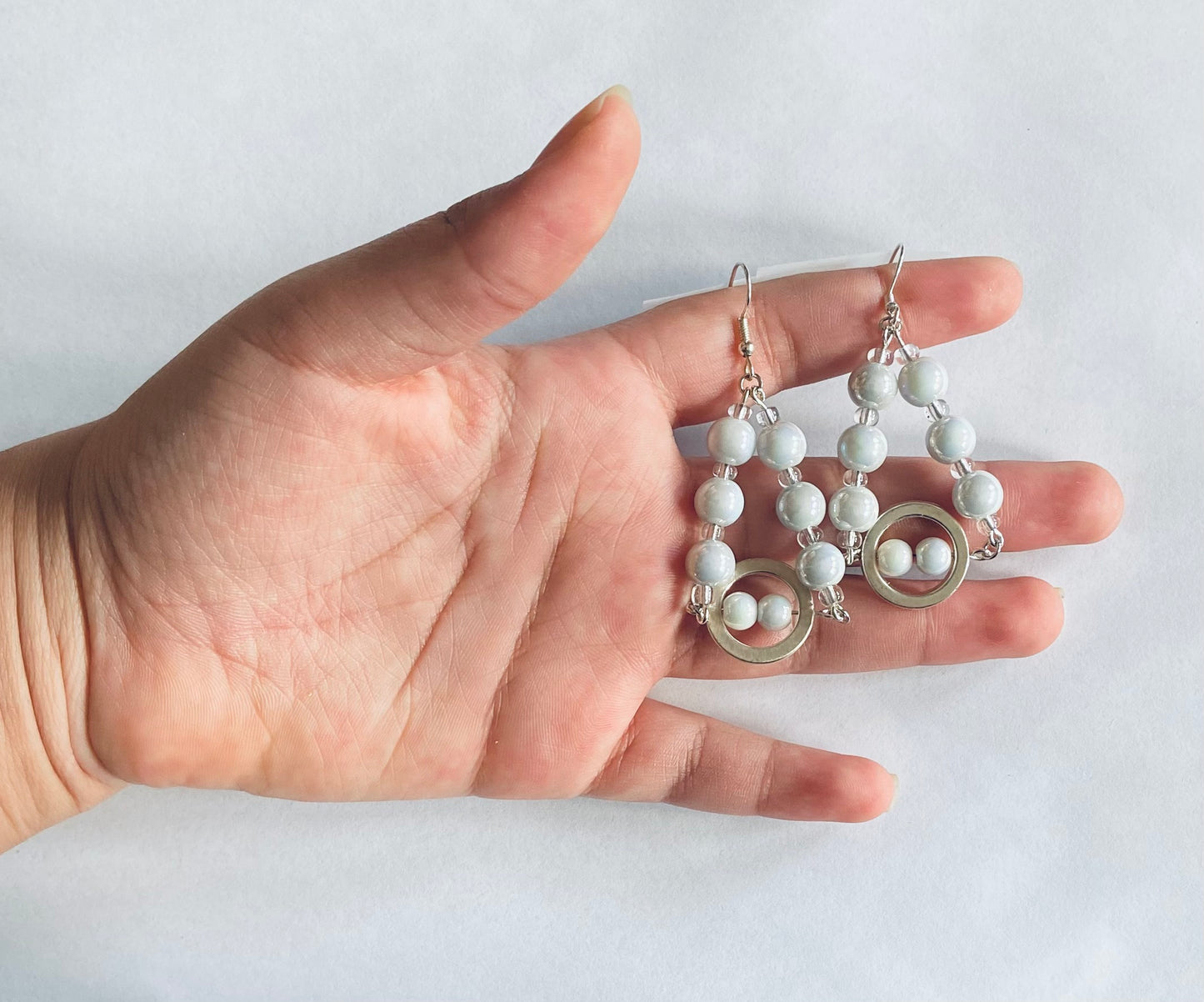 Glass pearl earrings