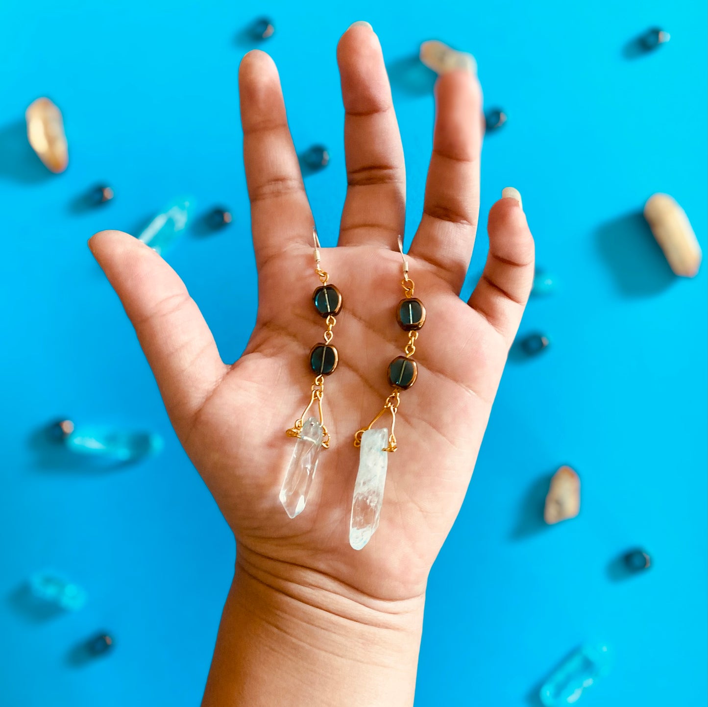 Blue gemstone earrings