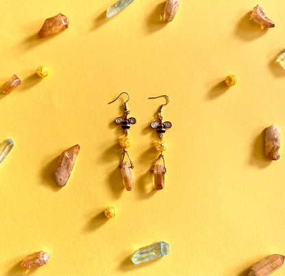 Crystal bee earrings