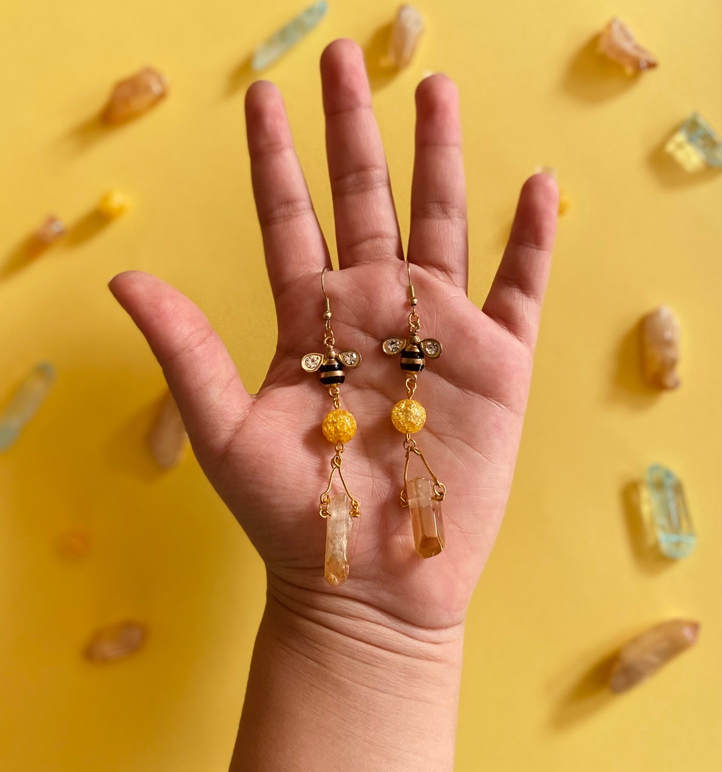 Crystal bee earrings