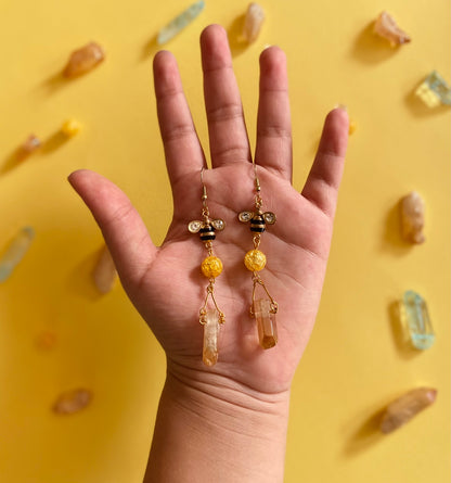 Crystal bee earrings