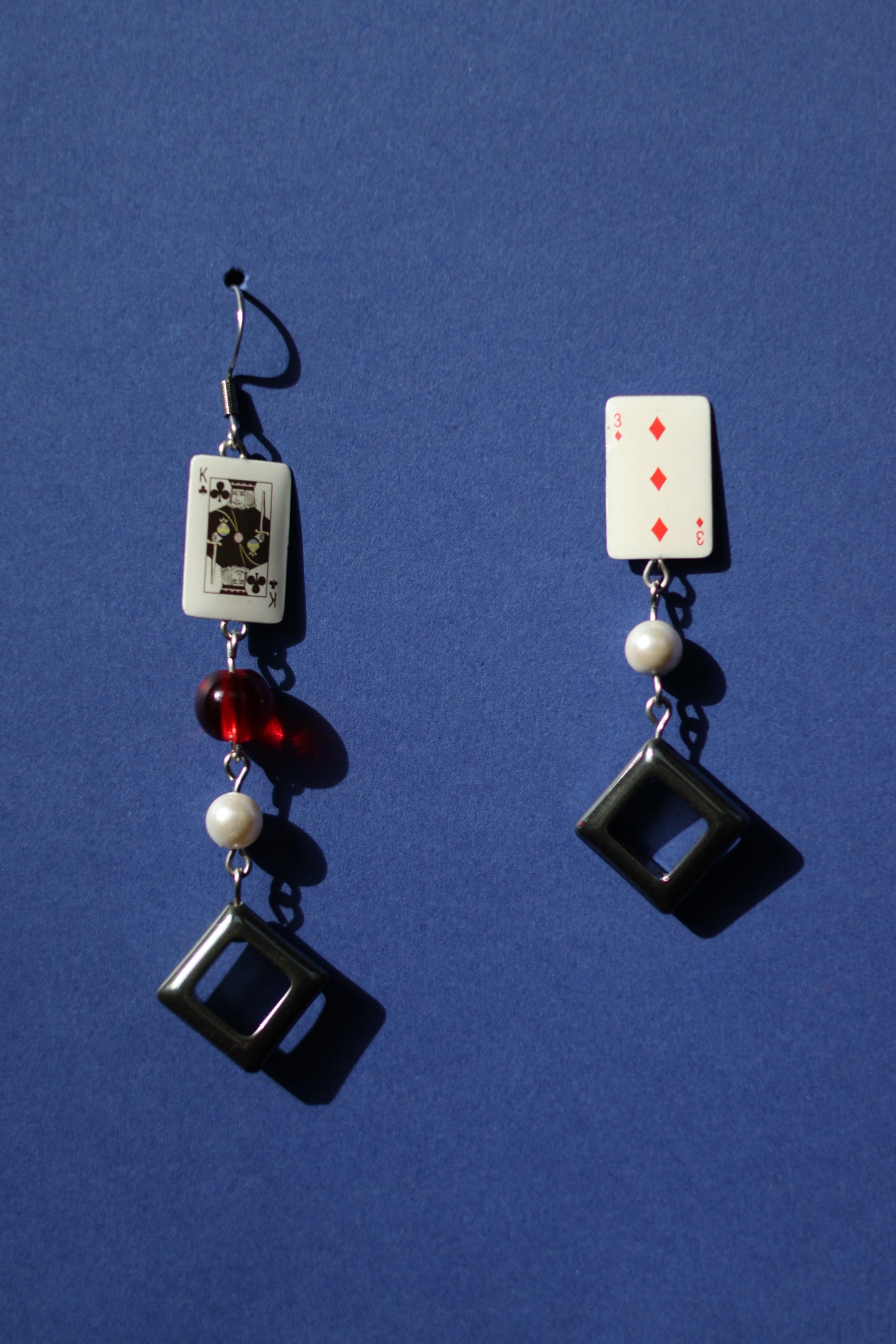 Your turn No.1  asymmetrical playing card earrings