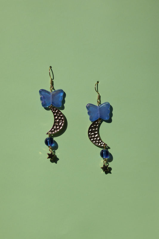 Midnight beauty’s glass butterfly earrings