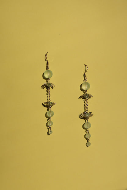 Split frost No.1 frosted glass earring