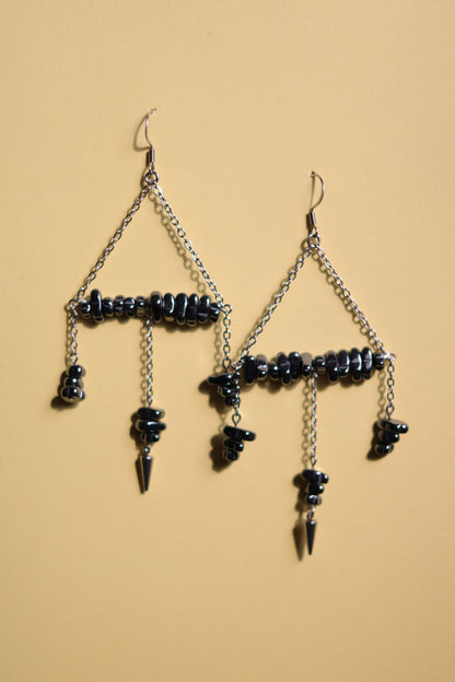 Picture pebbles No.1 hematite earrings