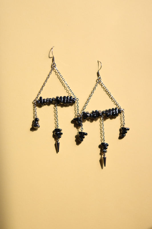 Picture pebbles No.1 hematite earrings