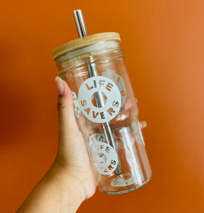 Life savers glass boba cup