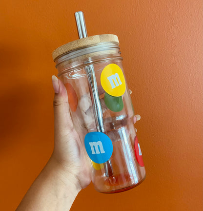 M&M glass boba cup