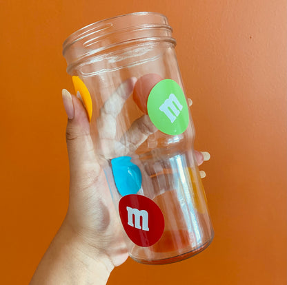 M&M glass boba cup