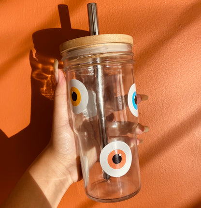 Eyeball glass boba cup