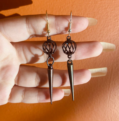 metal spike earrings