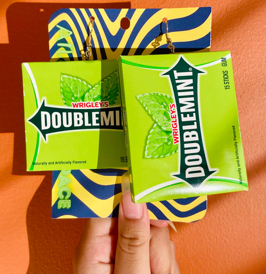 Doublemint gum earrings