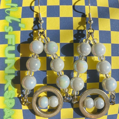 Glass pearl earrings