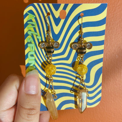 Crystal bee earrings