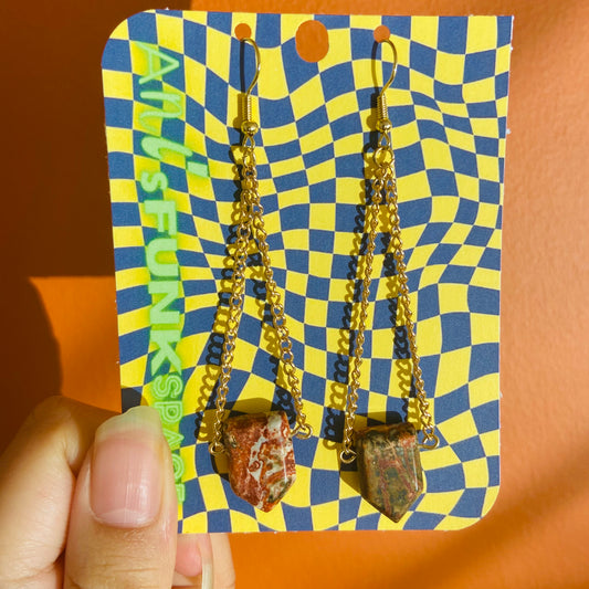 Leopard skin jasper earrings