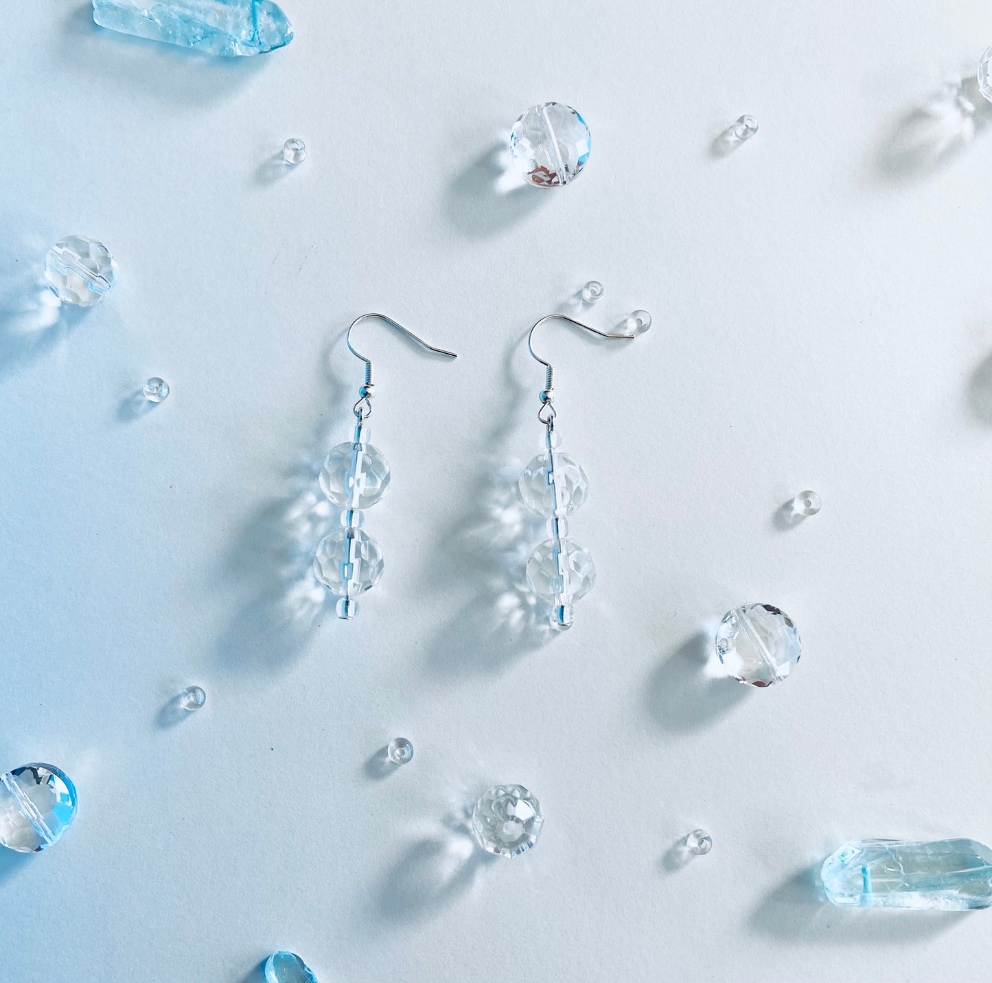 Icy glass earrings