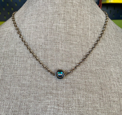 Mini hematite fidget necklace